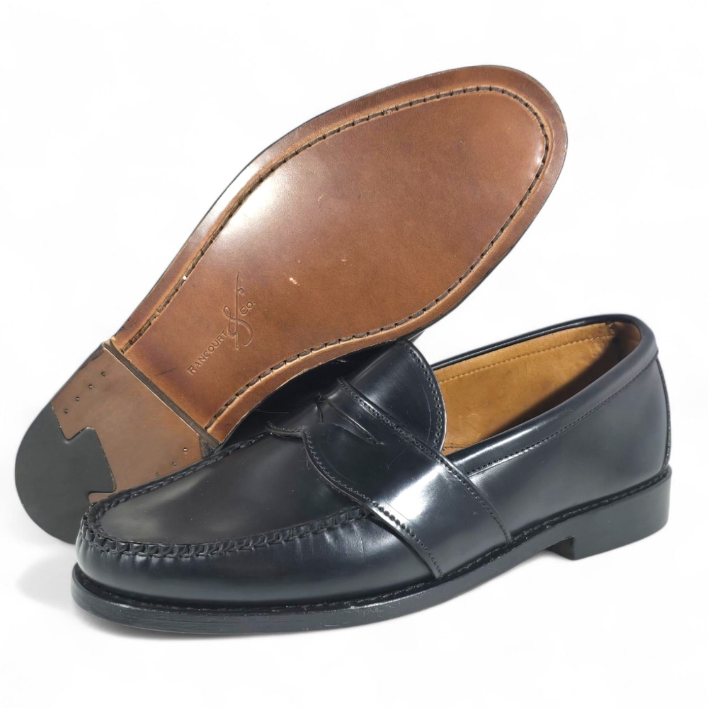 Rancourt & Co Weltline Penny Loafers Black Calf Size 9.5 D  - Worn Once